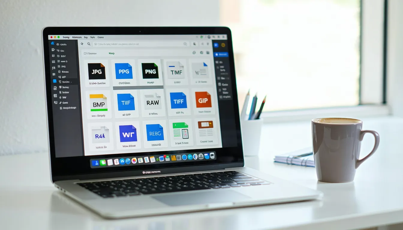 toutes les extensions qui correspondent à des formats d'images